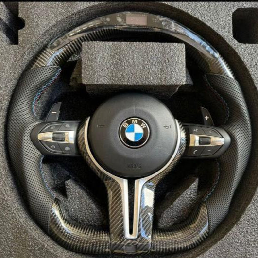 Carbon Fiber with Led Steering Wheel For Bmw F Series