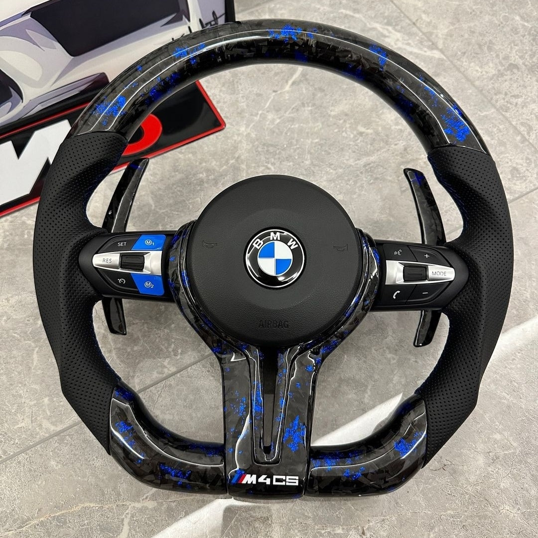 Blue Carbon Fiber Steering wheel for BMW F Series