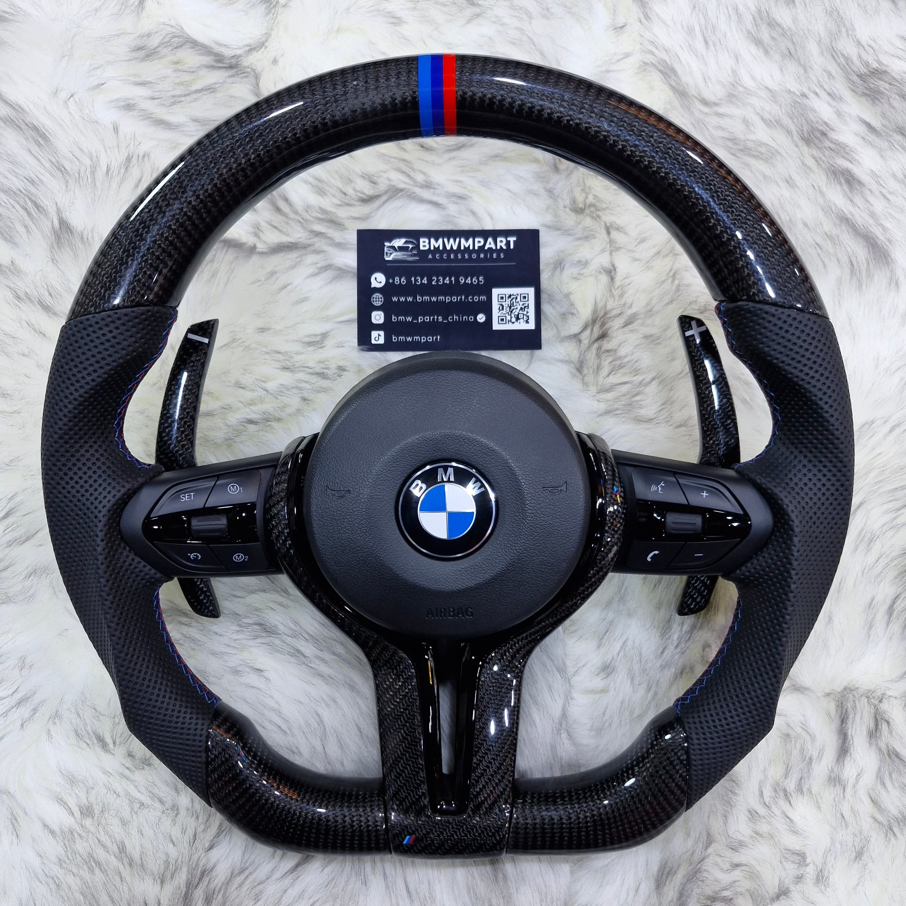 Black M Performance Carbon Fiber Steering wheel For BMW F Series