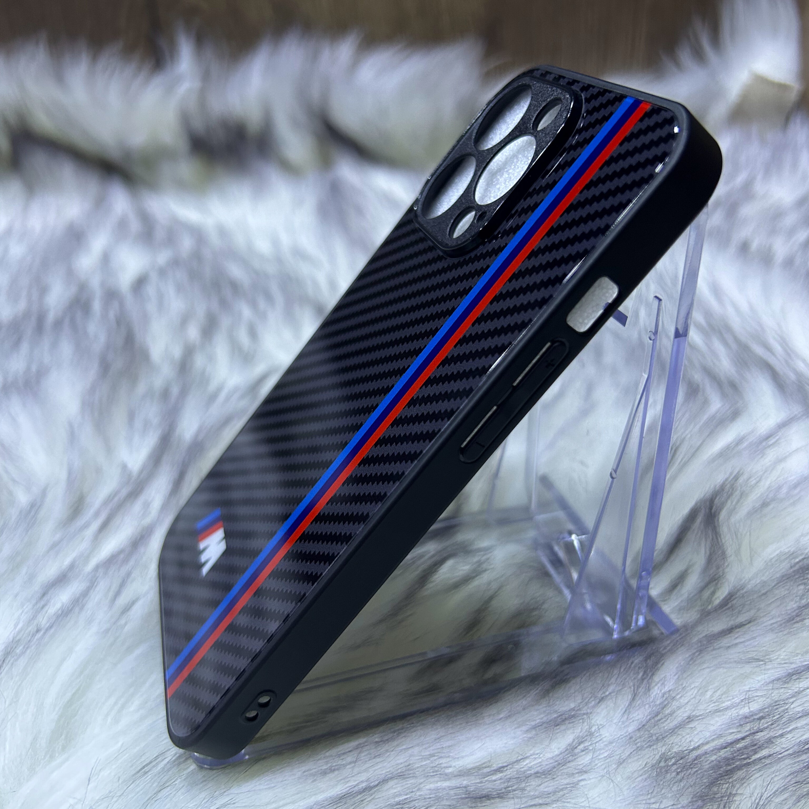 BMW M Glass Carbon Fiber Case For All iPhone Models