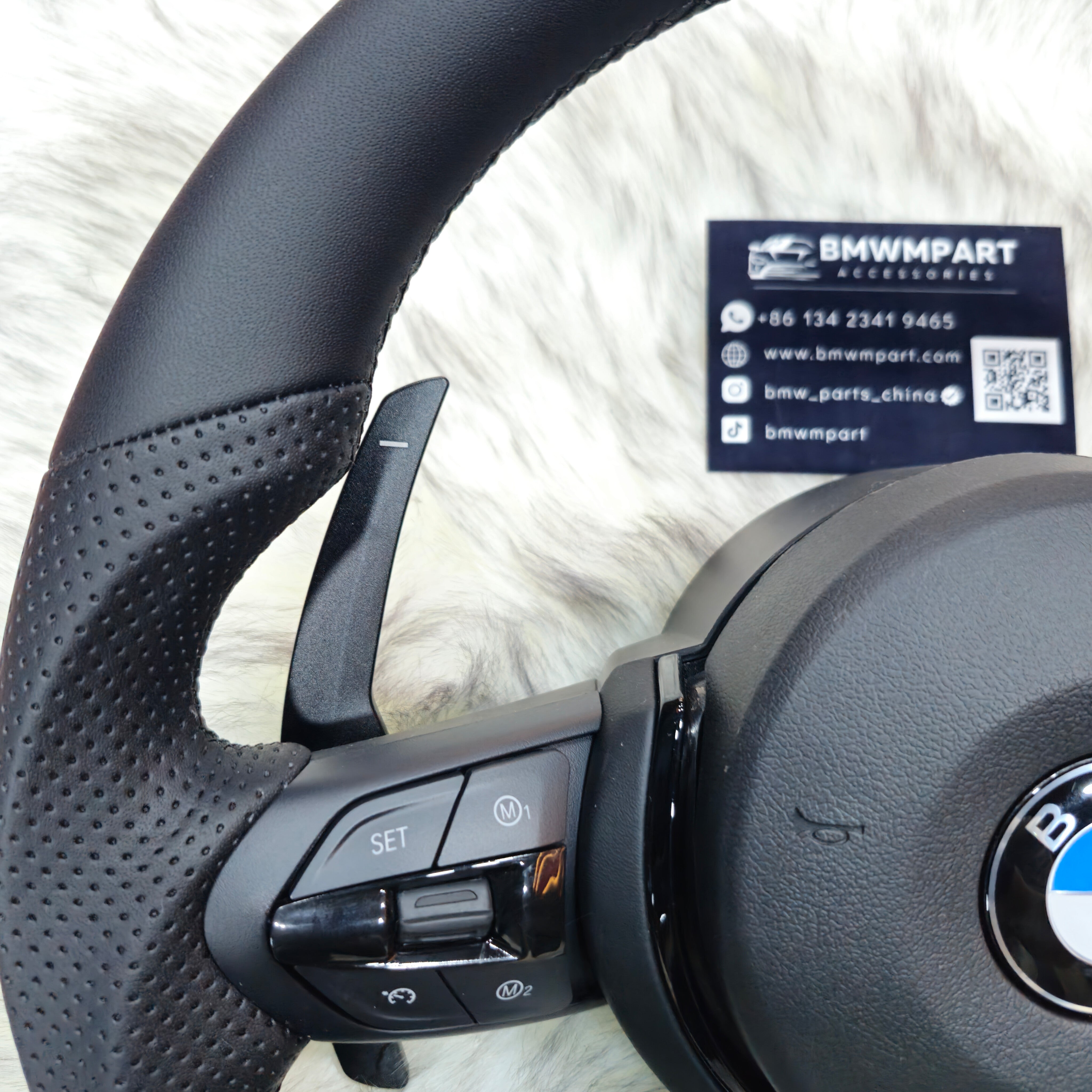 Customized Nappa Leather with Black Trim Steering Wheel For BMW F Series