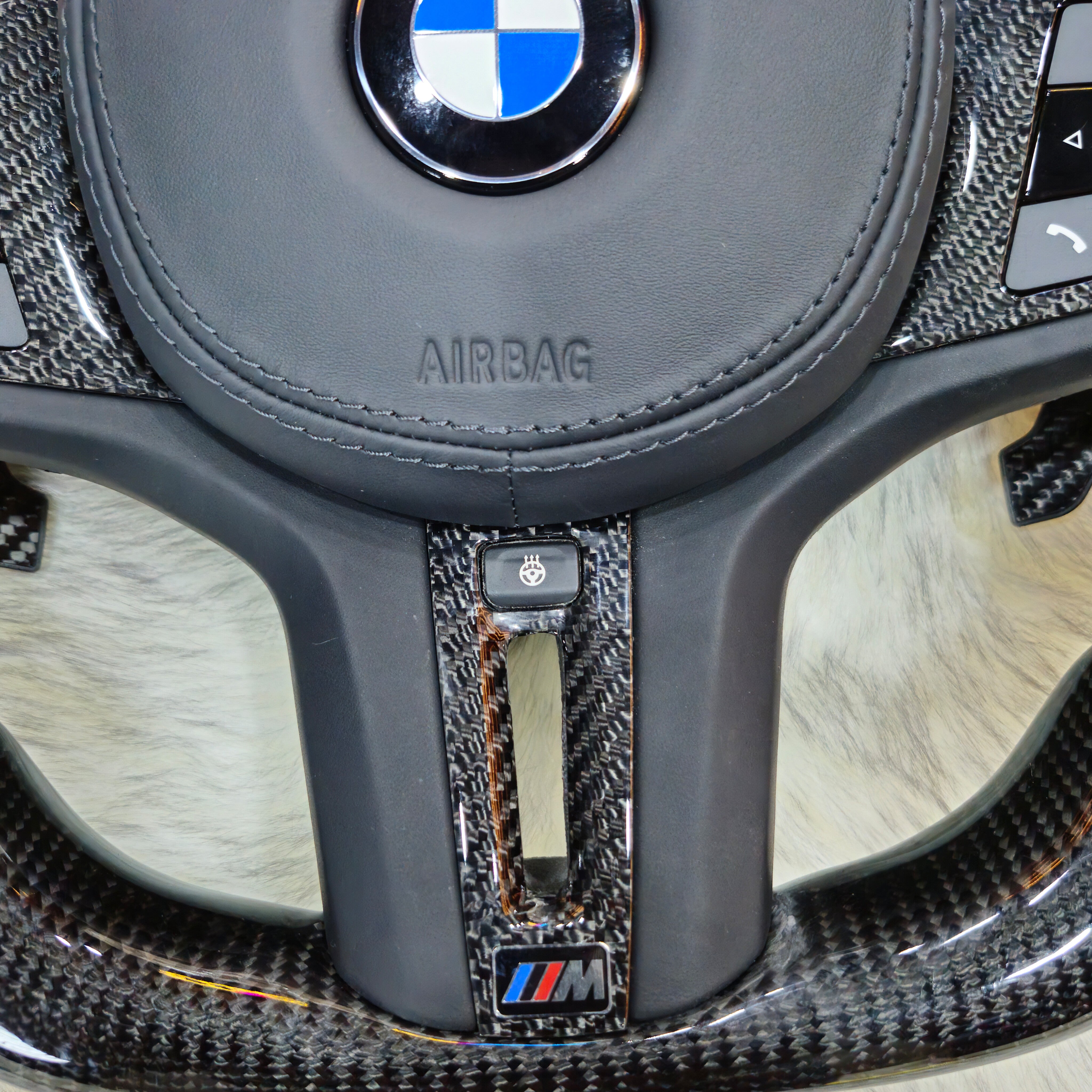 Custom Steering Wheel for BMW  M3 M4 M5  G30 F90 and G Series Carbon Fiber with Led