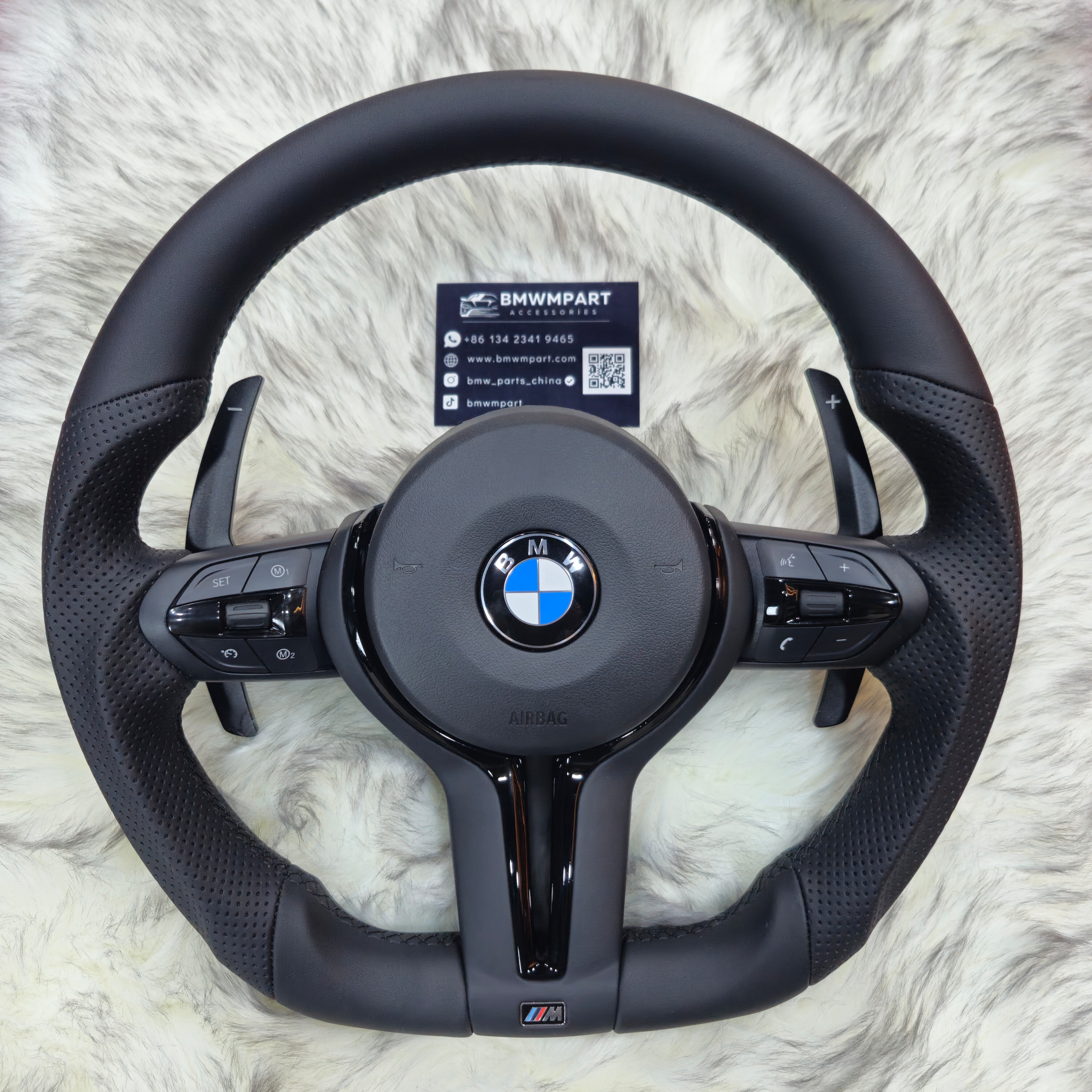 Customized Nappa Leather with Black Trim Steering Wheel For BMW F Series