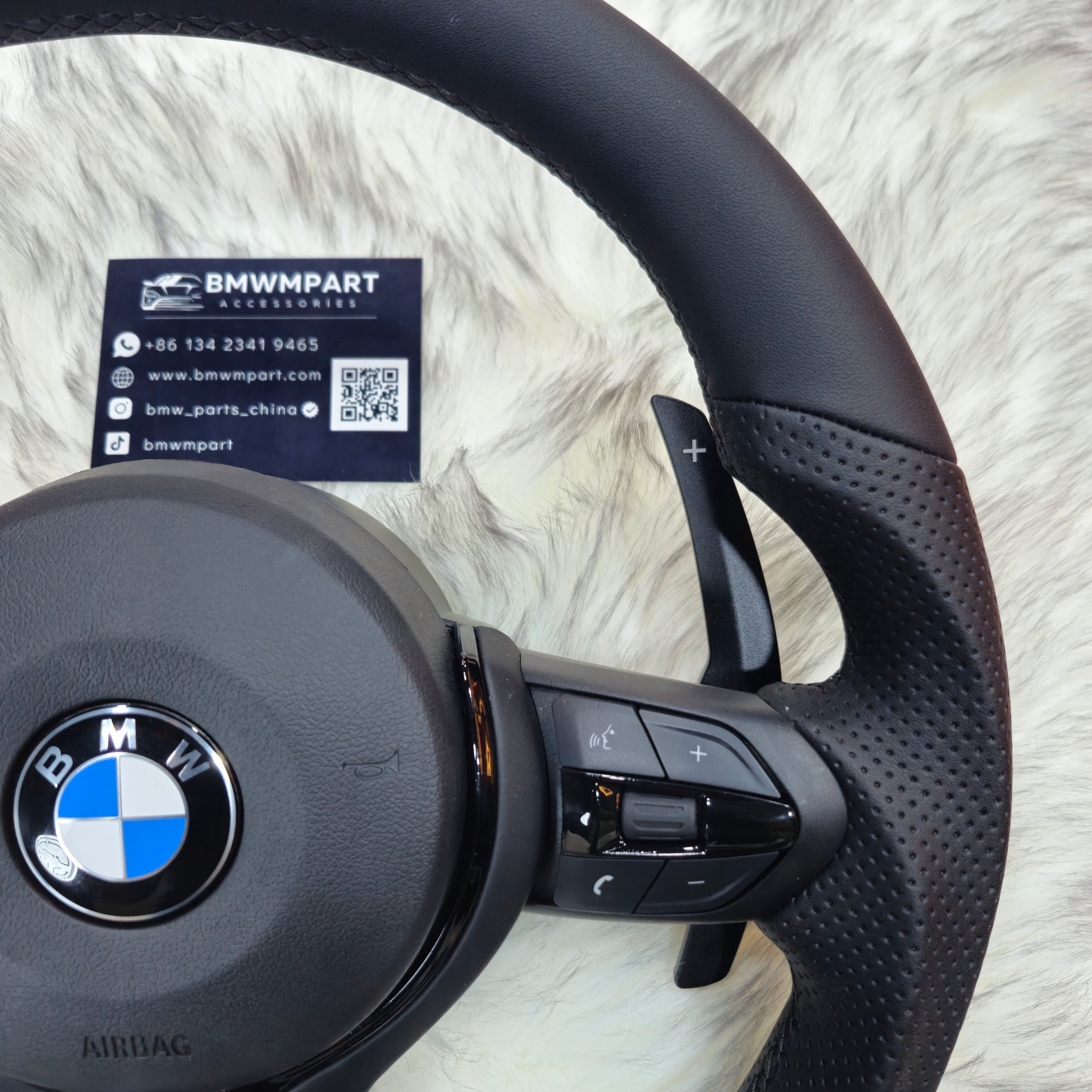 Customized Nappa Leather with Black Trim Steering Wheel For BMW F Series