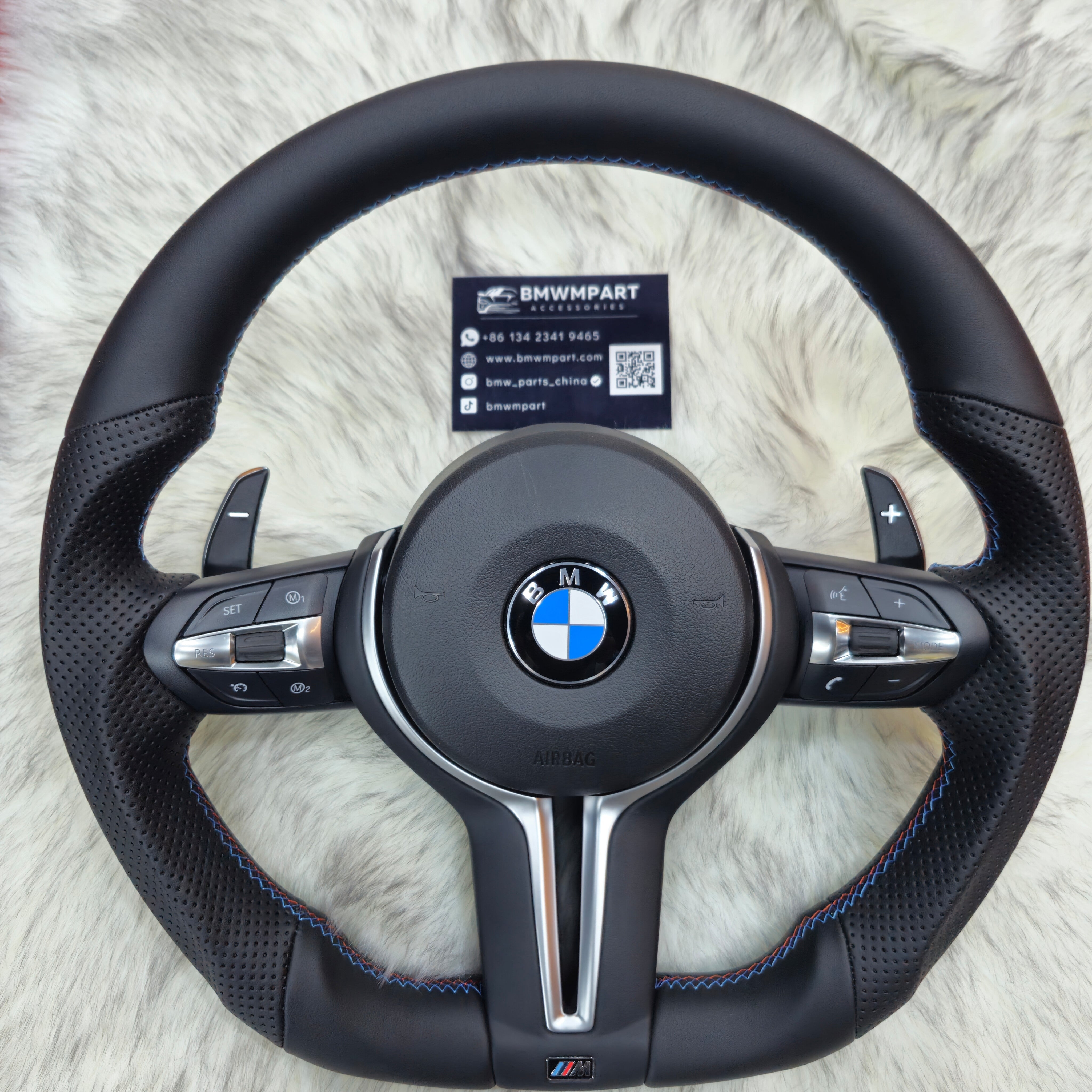 Perforated Nappa Leather with Silver Trim for BMW F Series